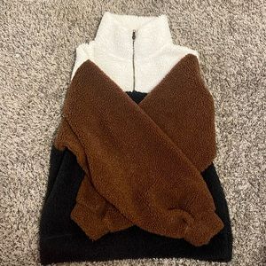 Fuzzy quarter zip sweater
